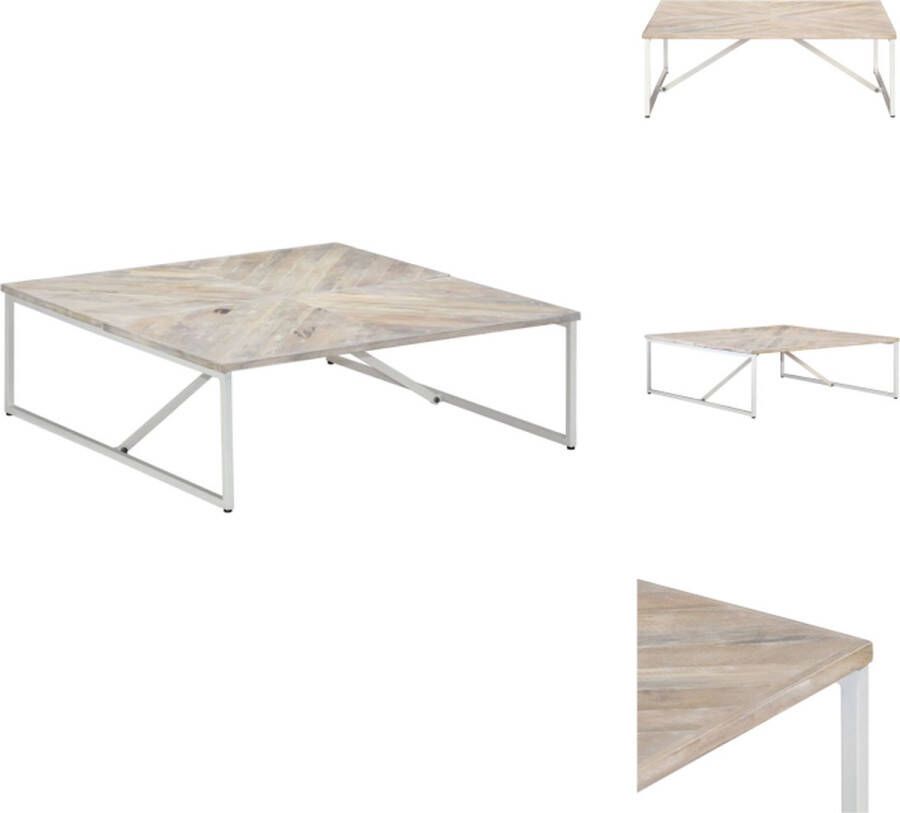 VidaXL Bijzettafel Bijzettafels Bijzettafeltje Bijzettafeltjes Salontafel 110x110x36 cm massief mangohout