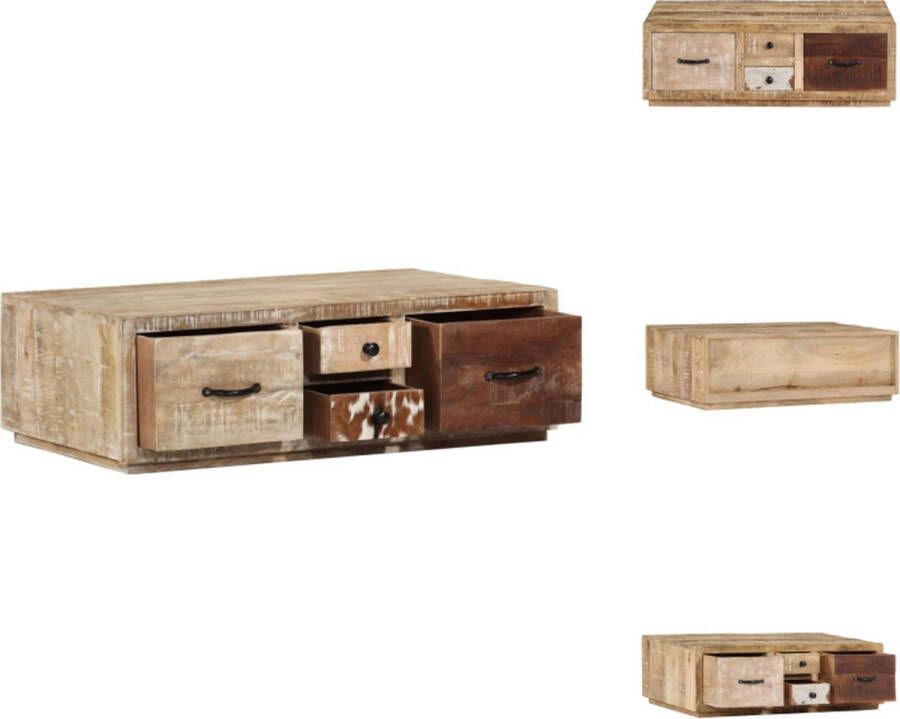 VidaXL Salontafel Salontafels Tafel Tafels Salontafel 90x60x30 cm massief mangohout