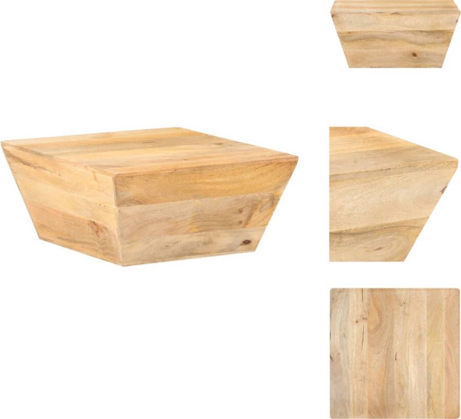 VidaXL Salontafel Mangohout Vintage Uitstraling 66x66x30 cm Massief Hout Tafel