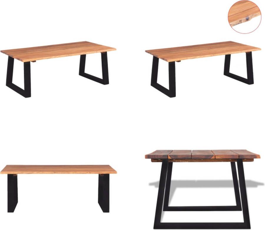VidaXL Salontafel massief acaciahout 110x60x40 cm Tafel Tafels Tafeltje Tafeltjes