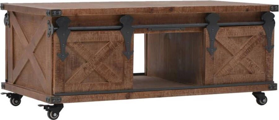VidaXL Salontafel massief dennenhout 91x51x38 cm bruin