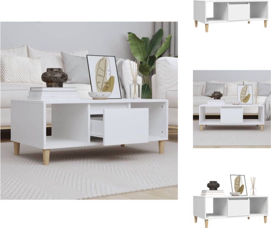 VidaXL Salontafel Salontafels Bijzettafel Bijzettafels Salontafel 90x50x36 5 cm bewerkt hout wit