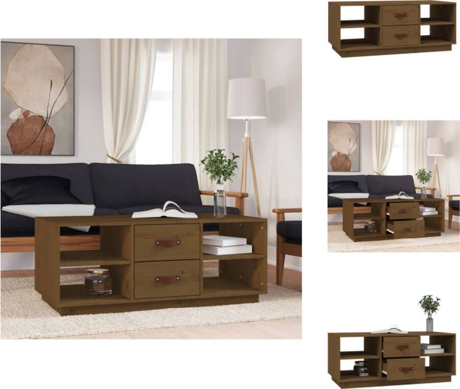 VidaXL Salontafel Salontafels Tafel Bijzettafel Salontafel 100x50x41 cm massief grenenhout honingbruin