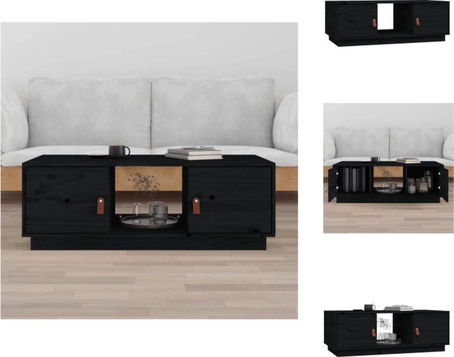 VidaXL Salontafel Salontafels Tafel Bijzettafel Salontafel 100x50x35 cm massief grenenhout zwart - Foto 2