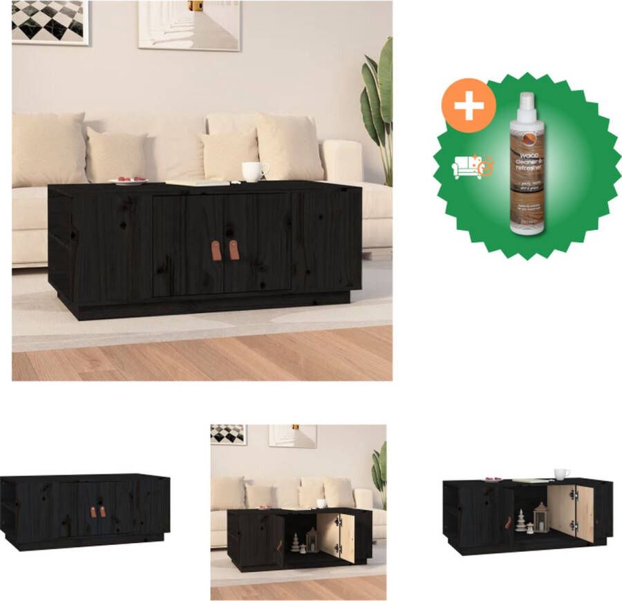 VidaXL Salontafel Grenenhout 100 x 50 x 41 cm Met lades en schappen Tafel Inclusief Houtreiniger en verfrisser - Foto 4