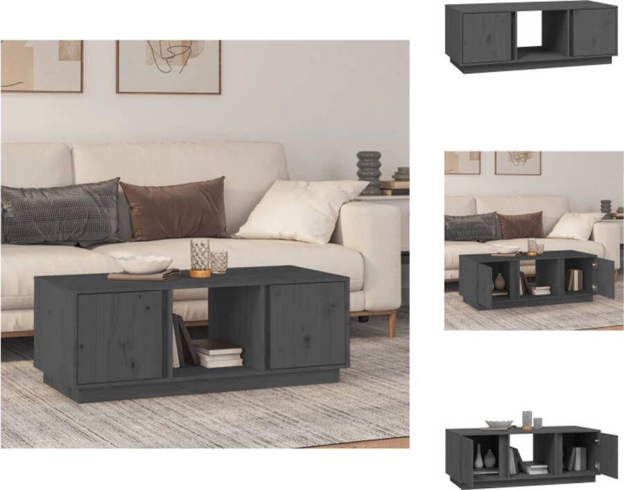 VidaXL Salontafel Salontafels Tafel Bijzettafel Salontafel 110x50x40 cm massief grenenhout grijs