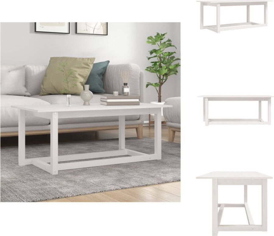 VidaXL Salontafel Salontafels Tafel Bijzettafel Salontafel 110x55x45 cm massief grenenhout wit - Foto 4