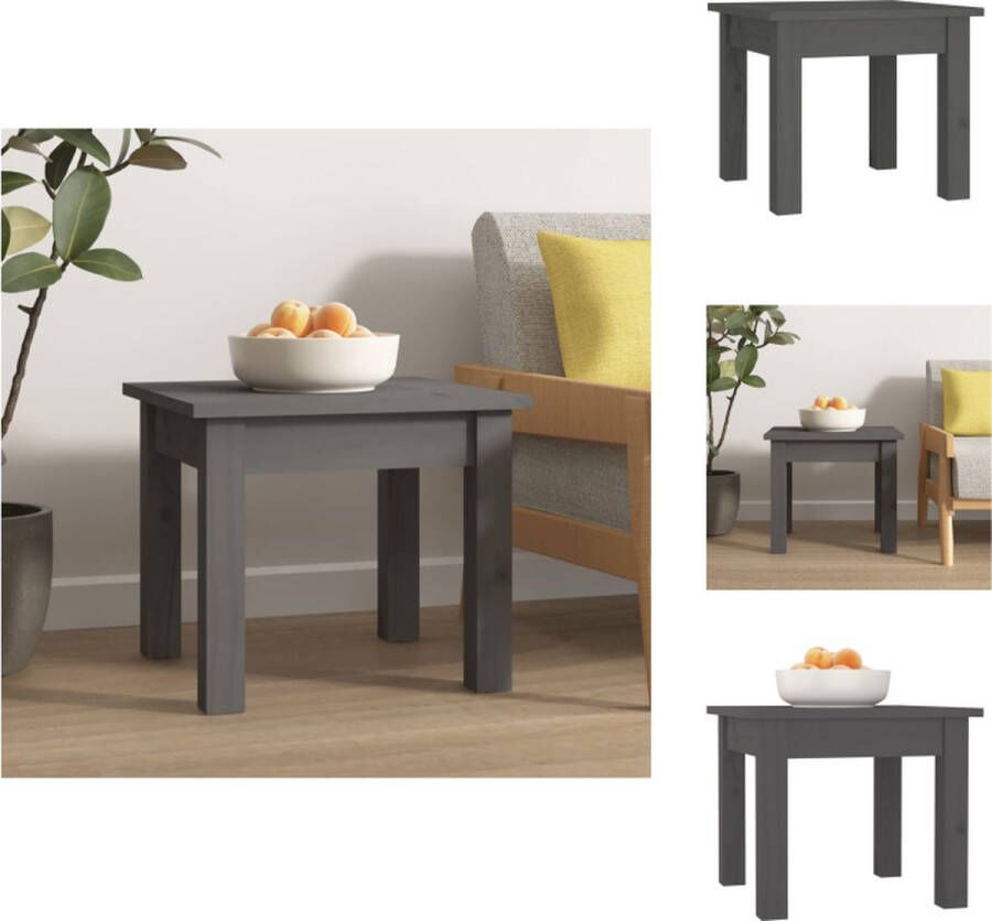 VidaXL Salontafel Salontafels Tafel Bijzettafel Salontafel 35x35x30 cm massief grenenhout grijs