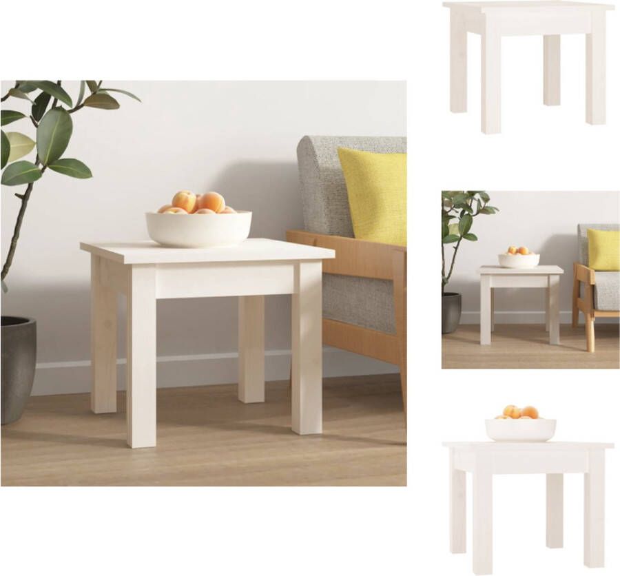 VidaXL Salontafel Salontafels Tafel Bijzettafel Salontafel 35x35x30 cm massief grenenhout wit