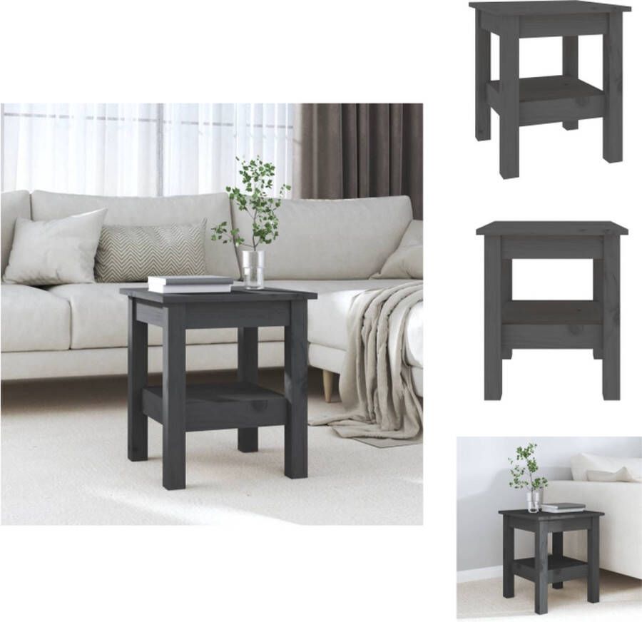 VidaXL Salontafel Salontafels Tafel Bijzettafel Salontafel 35x35x40 cm massief grenenhout grijs - Foto 2