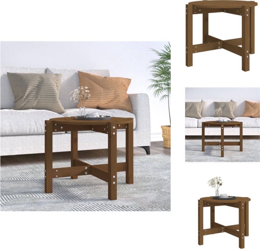 VidaXL -Salontafel-Ø-62 5x45-cm-massief-grenenhout-honingbruin - Foto 4