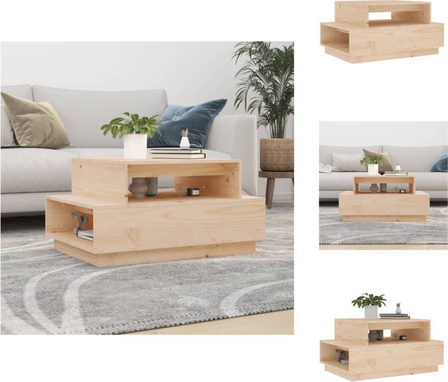 VidaXL Salontafel Salontafels Tafel Bijzettafel Salontafel 80x55x40 5 cm massief grenenhout