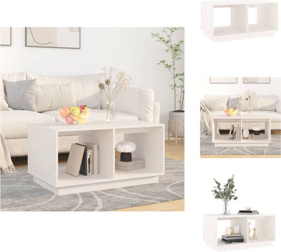 VidaXL Salontafel Salontafels Tafel Bijzettafel Salontafel 80x50x40 cm massief grenenhout wit