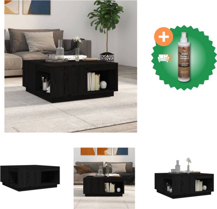 VidaXL Salontafel Massief Grenenhout Bijzettafel 80 x 81 x 36.5 cm Rustieke uitstraling Tafel Inclusief Houtreiniger en verfrisser