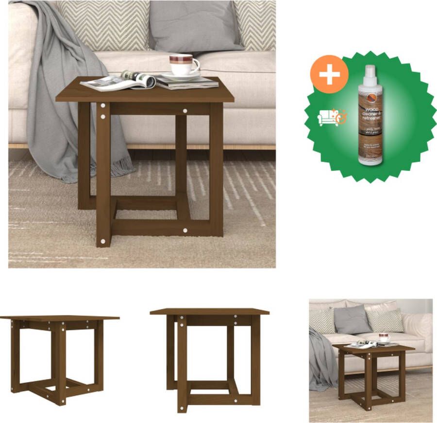 VidaXL Houten Salontafel 50 x 50 x 45 cm Massief grenenhout Rustieke uitstraling Tafel Inclusief Houtreiniger en verfrisser