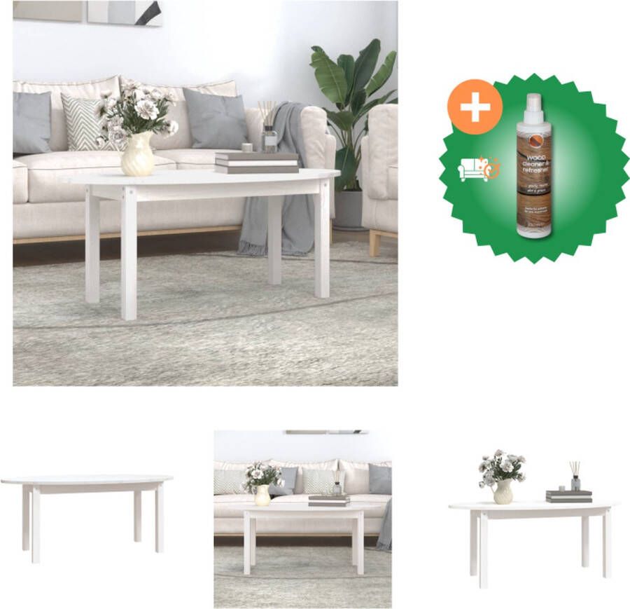 VidaXL Salontafel Massief Grenenhout Klassiek Design 110 x 55 x 45 cm Tafel Inclusief Houtreiniger en verfrisser