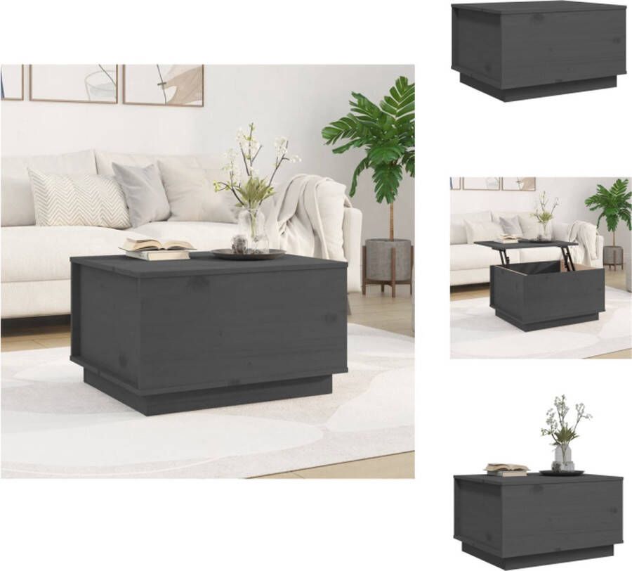 VidaXL Salontafel Salontafels Tafel Bijzettafel Salontafel 60x50x35 cm massief grenenhout grijs