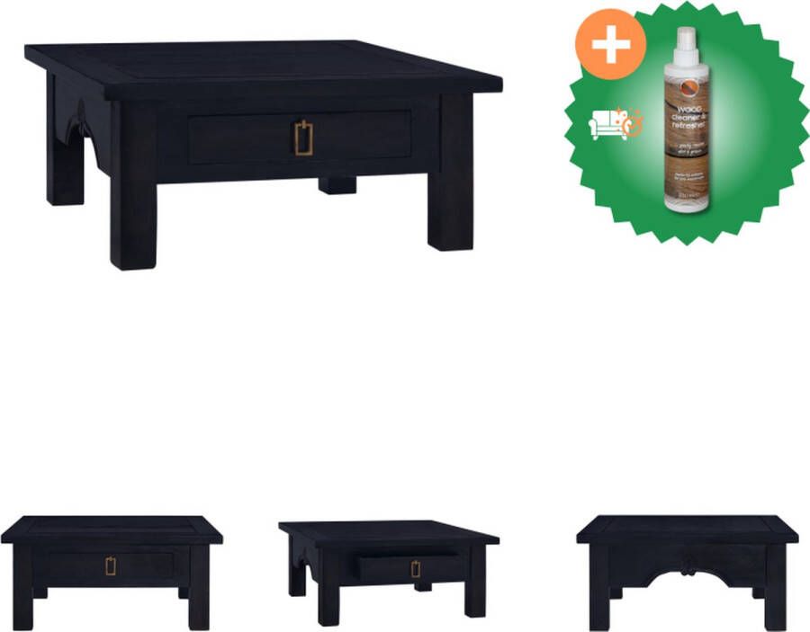 VidaXL Salontafel Massief Mahoniehout 68x68x30 cm Lichtkoffiekleurig Tafel Inclusief Houtreiniger en verfrisser