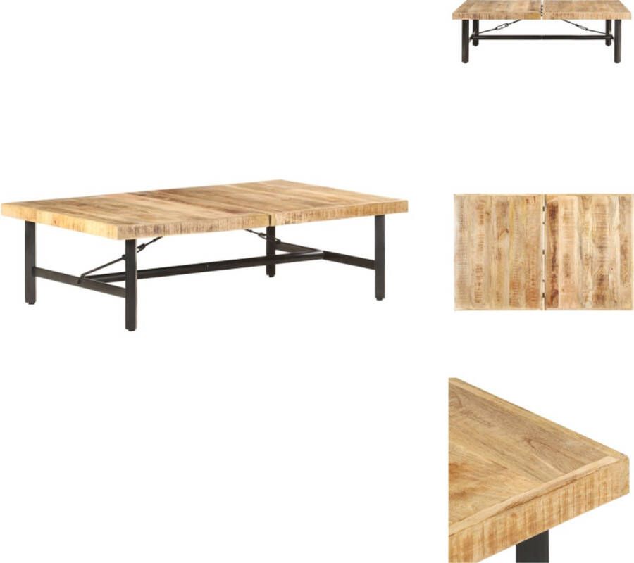 VidaXL Salontafel Massief Mangohout 142x90x42 cm Natuurlijke afwerking Tafel