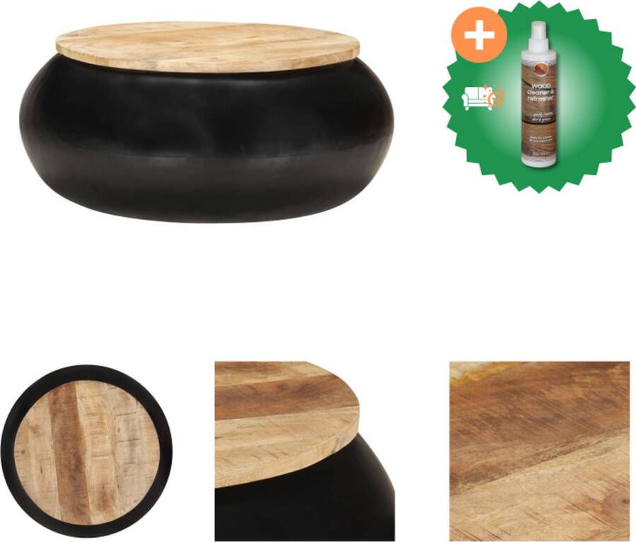 VidaXL Salontafel Massief Mangohout Woonkamer 68x68x30 cm Uniek design Tafel Inclusief Houtreiniger en verfrisser