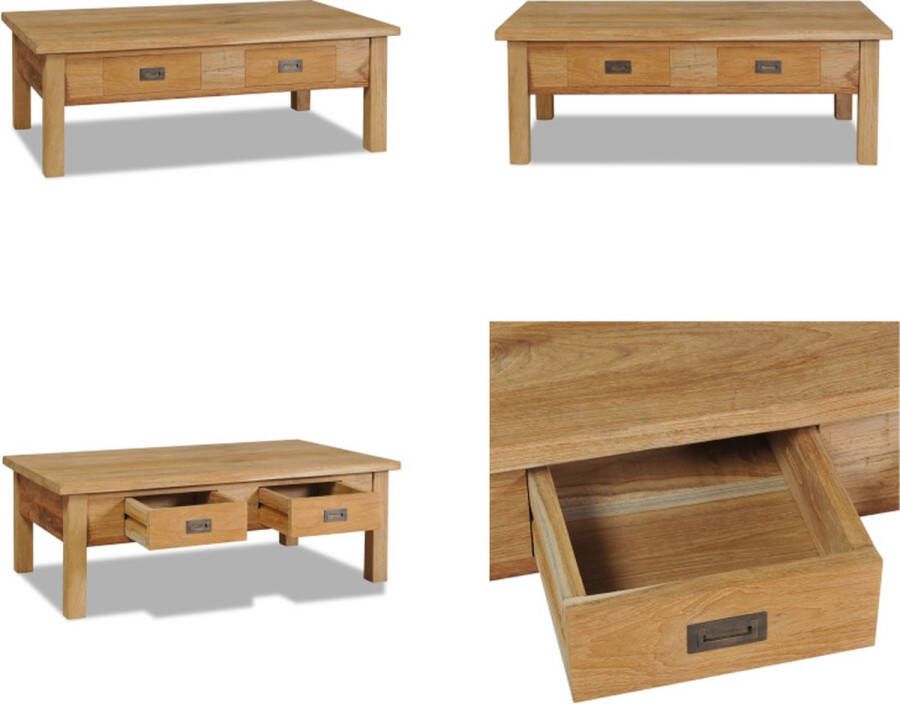 VidaXL Salontafel massief teakhout 100x60x35 cm Salontafel Salontafels Koffietafel Koffietafels