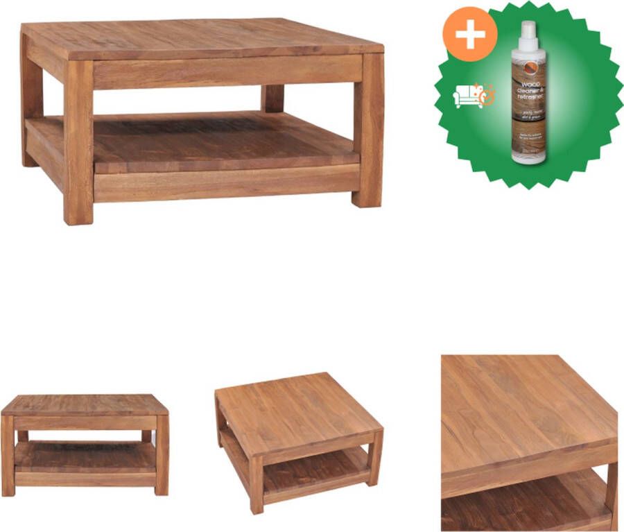 VidaXL Salontafel Massief teakhout Gerecyclede kleurafwerking 68 x 67 x 35 cm Tafel Inclusief Houtreiniger en verfrisser
