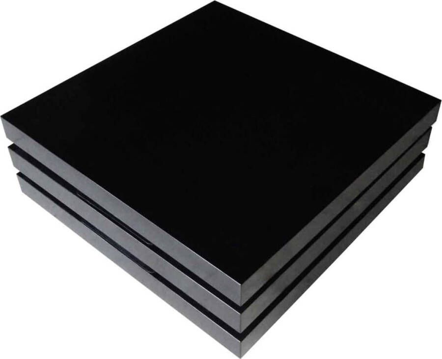 VidaXL -Salontafel-met-3-lagen-hoogglans-zwart - Foto 1