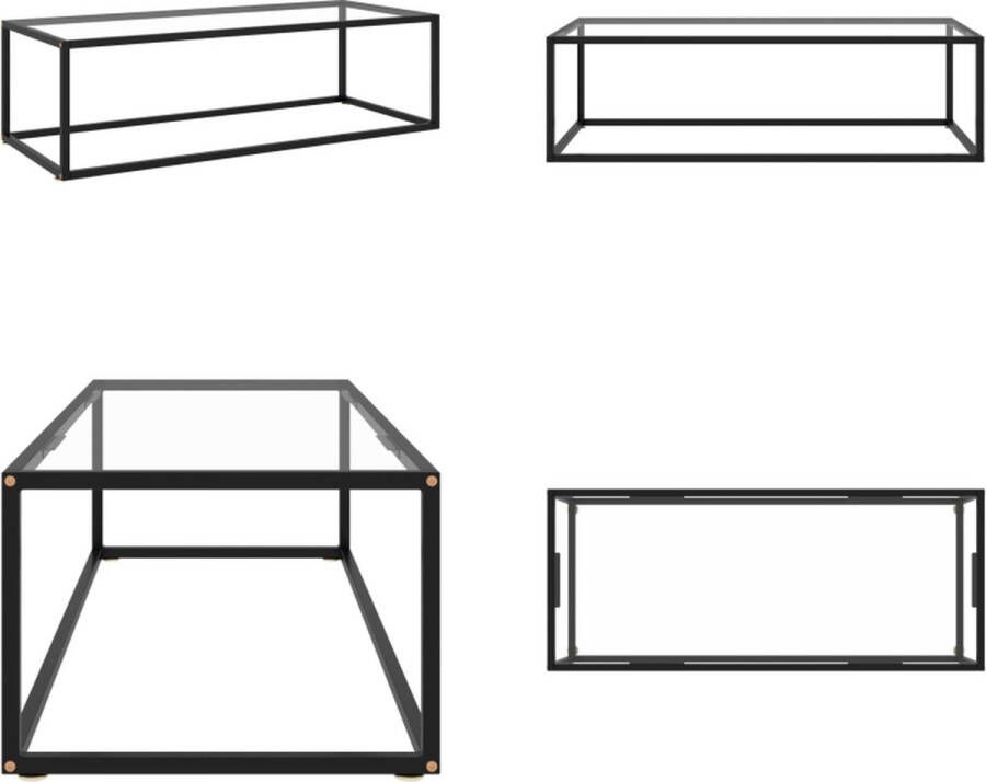 VidaXL Salontafel met gehard glas 120x50x35 cm zwart Salontafel Salontafels Koffietafel Koffietafels