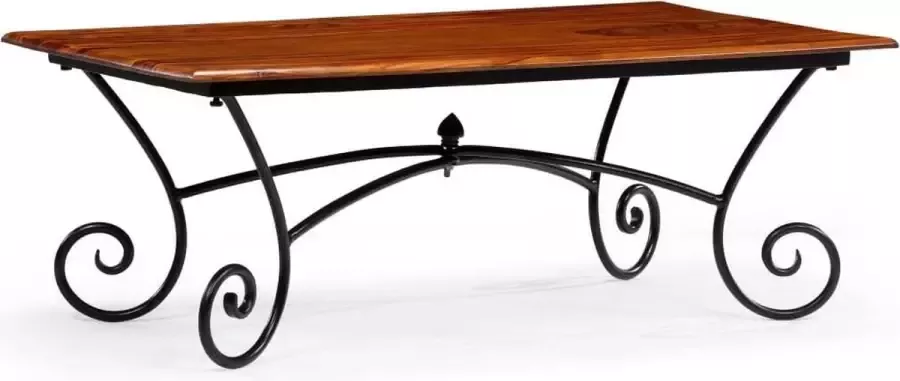 VidaXL Salontafel met gekrulde poten 110x60x39 cm massief sheeshamhout