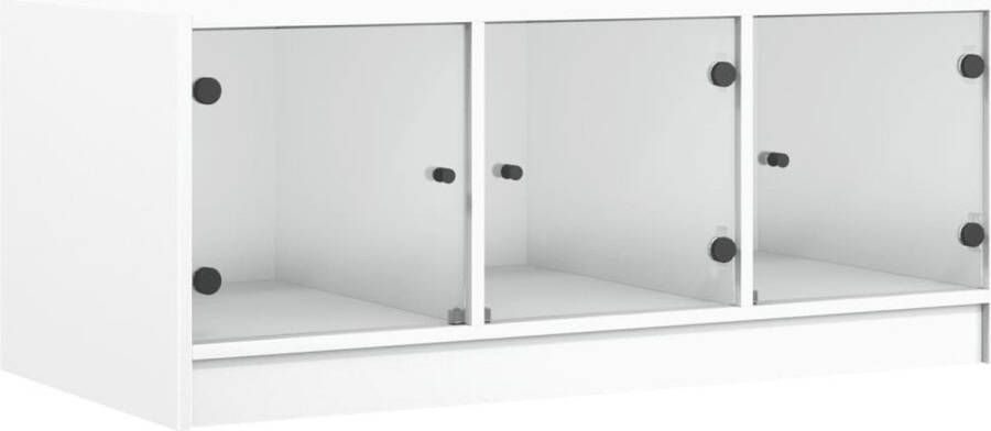 VidaXL -Salontafel-met-glazen-deuren-102x50x42-cm-wit - Foto 4