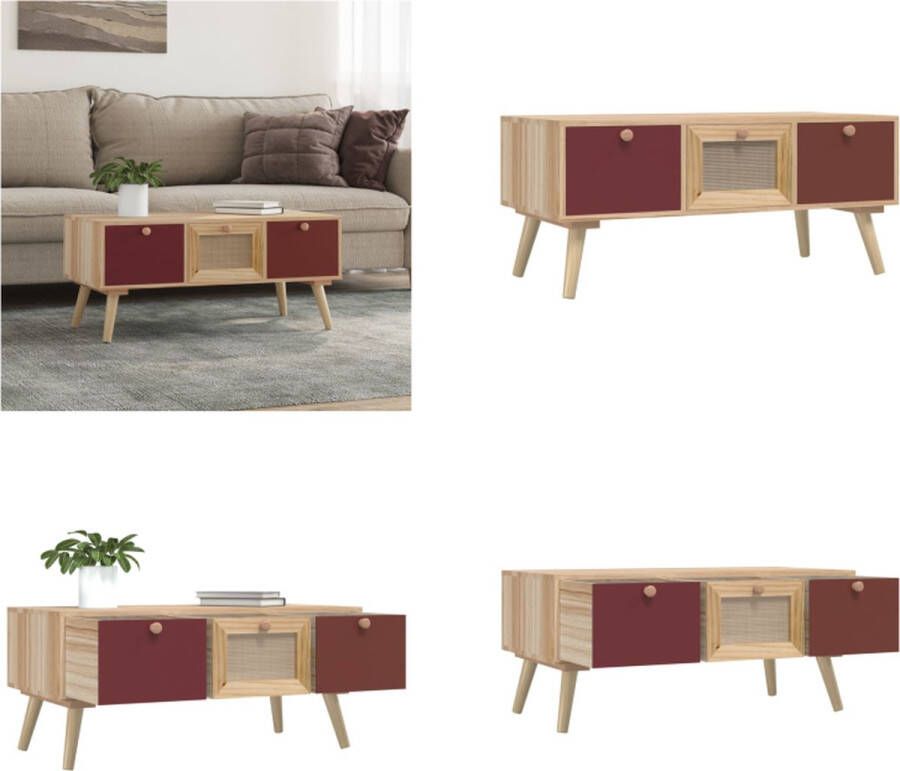 VidaXL -Salontafel-met-lades-80x40x35-5-cm-bewerkt-hout Salontafel Salontafels Bijzettafel Tafeltje