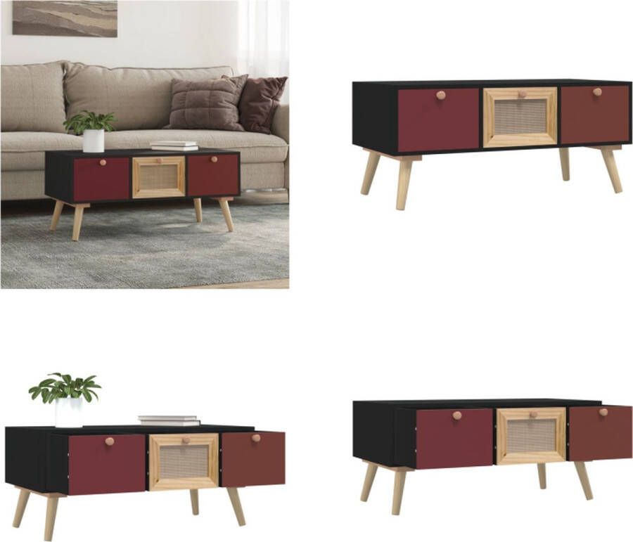 VidaXL -Salontafel-met-lades-80x40x35-5-cm-bewerkt-hout Salontafel Salontafels Bijzettafel Tafeltje - Foto 2