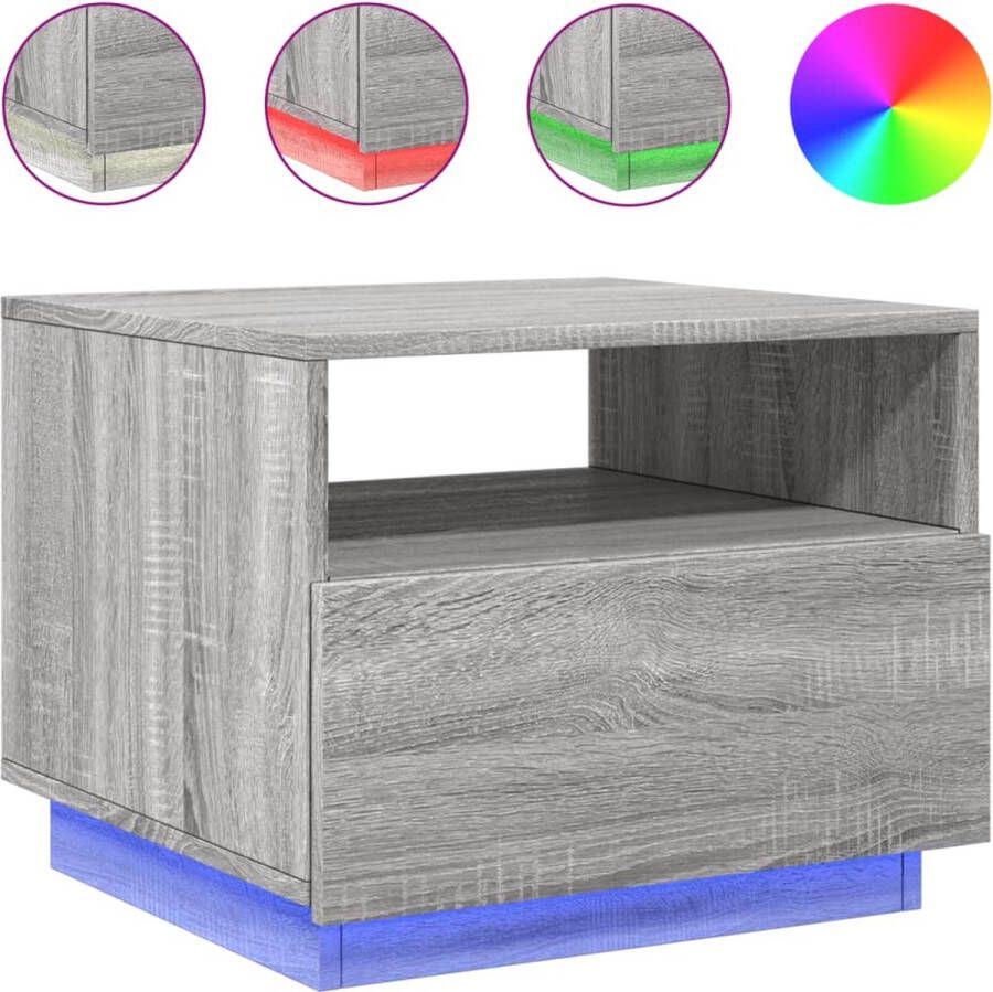 VidaXL -Salontafel-met-LED-verlichting-50x49x40-cm-grijs-sonoma-eiken - Foto 4
