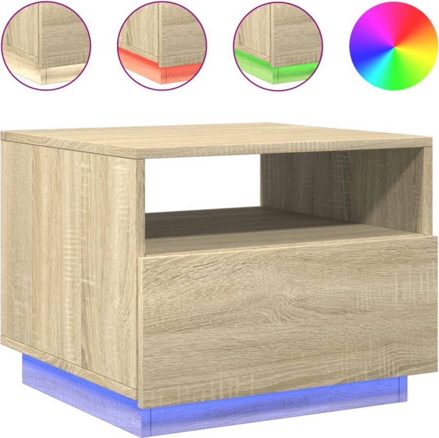 VidaXL -Salontafel-met-LED-verlichting-50x49x40-cm-sonoma-eikenkleurig - Foto 4