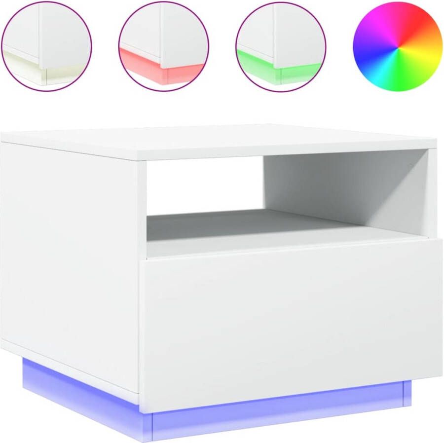 VidaXL -Salontafel-met-LED-verlichting-50x49x40-cm-wit - Foto 4
