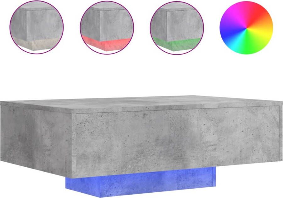 VidaXL -Salontafel-met-LED-verlichting-85x55x31-cm-betongrijs - Foto 2