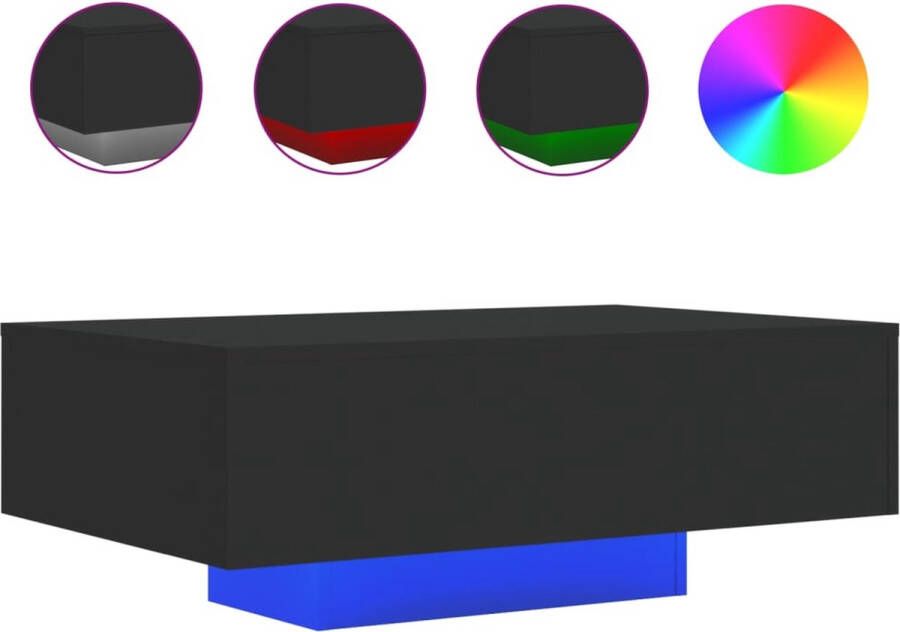 VidaXL -Salontafel-met-LED-verlichting-85x55x31-cm-zwart - Foto 2