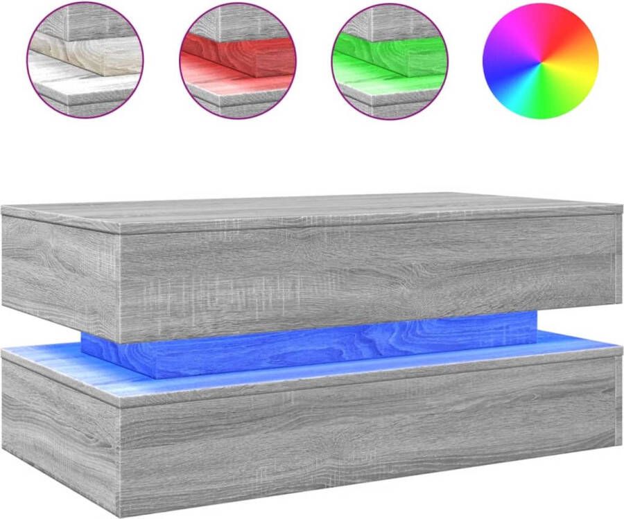 VidaXL Salontafel 90x50x40 cm Grijs Sonoma Eiken Salontafel Salontafels Bijzettafel Salontafel