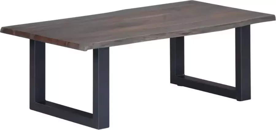 VidaXL Salontafel met levende randen 115x60x40 cm massief acaciahout grijs