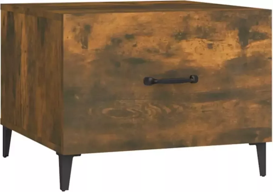 VidaXL -Salontafel-met-metalen-poten-50x50x40-cm-gerookt-eikenkleurig - Foto 3