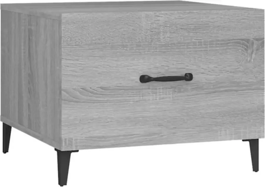 VidaXL -Salontafel-met-metalen-poten-50x50x40-cm-grijs-sonoma-eiken - Foto 4