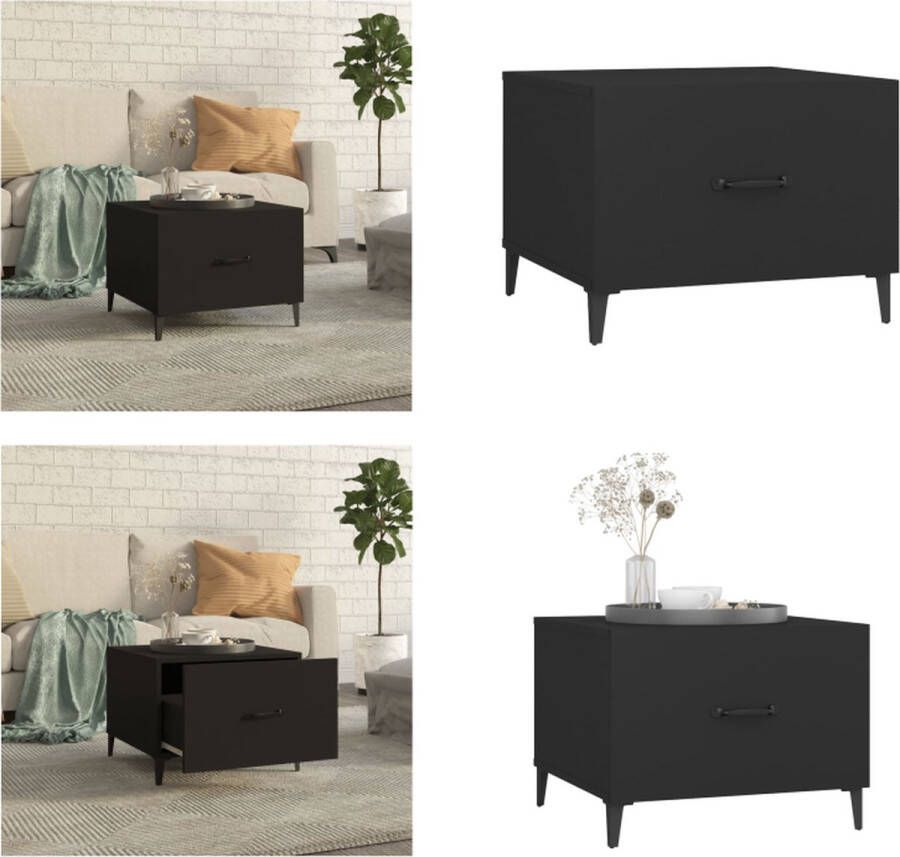 VidaXL Salontafel met metalen poten 50x50x40 cm zwart Salontafel Salontafels Tafel Bijzettafel