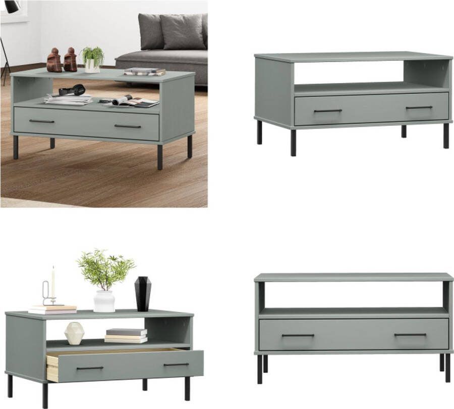 VidaXL -Salontafel-met-metalen-poten-OSLO-85x50x45-cm-hout-grijs - Foto 2