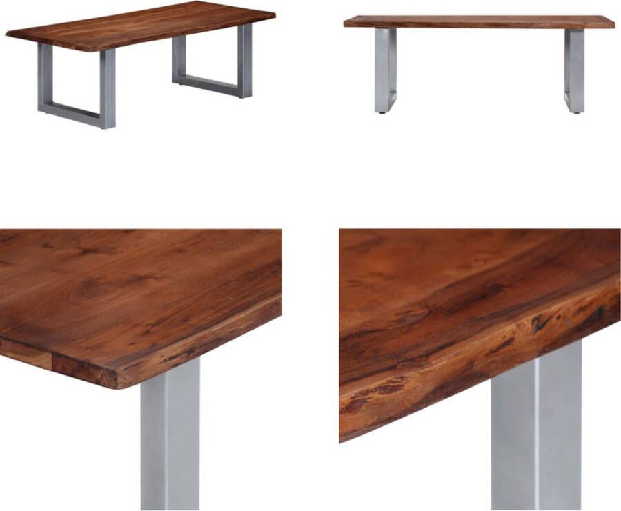 VidaXL Salontafel met natuurlijke randen 115x60x40 cm acaciahout Salontafel Salontafels Woonkamertafel Woonkamertafels