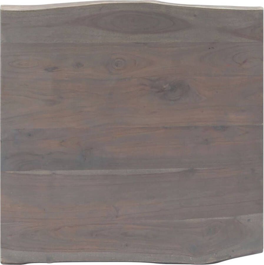 VIDAXL Salontafel met natuurlijke randen 60x60x40 cm acaciahout grijs