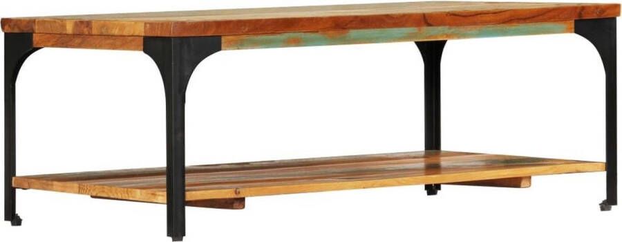 VidaXL Salontafel met plank 100x60x35 cm massief gerecycled hout