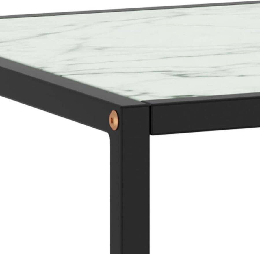 VidaXL -Salontafel-met-wit-marmerglas-100x50x35-cm-zwart - Foto 1