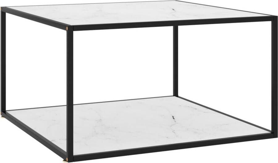 VidaXL -Salontafel-met-wit-marmerglas-90x90x50-cm-zwart - Foto 3