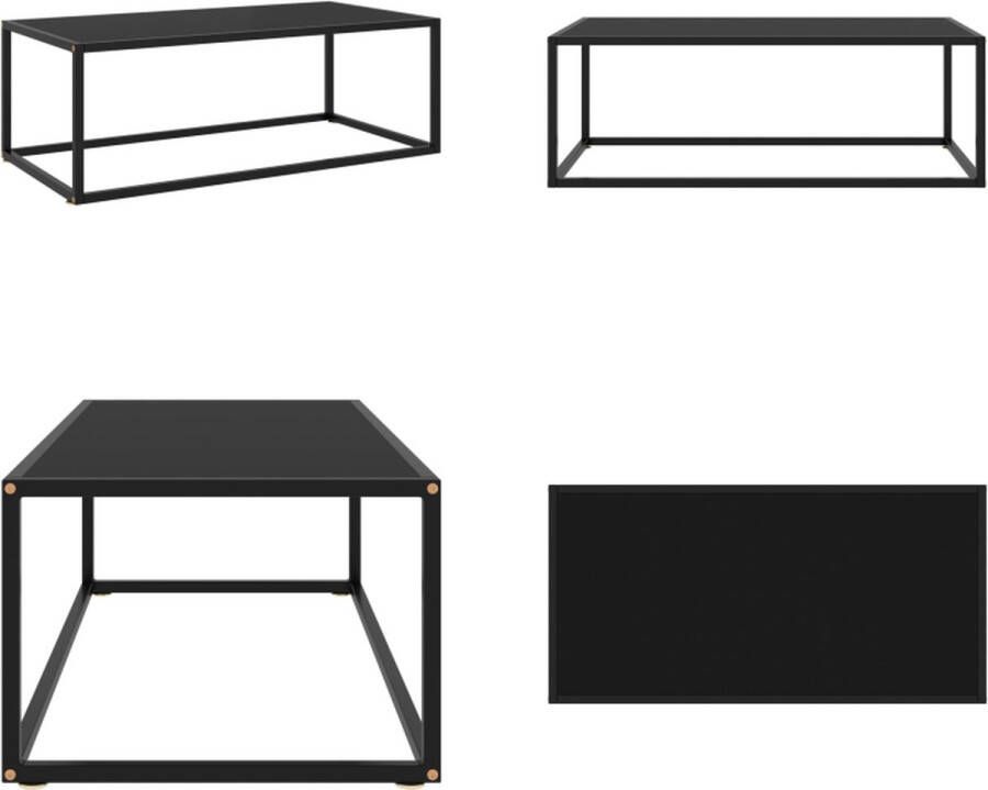 VidaXL Salontafel met zwart glas 100x50x35 cm zwart Salontafel Salontafels Koffietafel Koffietafels