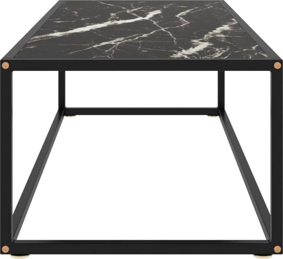 VidaXL -Salontafel-met-zwart-marmerglas-120x50x35-cm-zwart - Foto 1